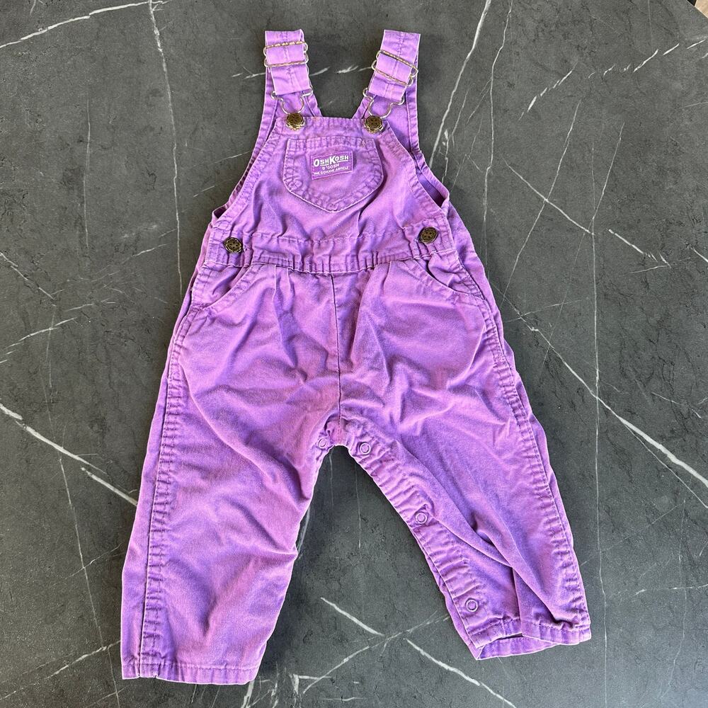 Vintage 80/90s OshKosh B'Gosh Vestbak Overalls in Purple 24 Months